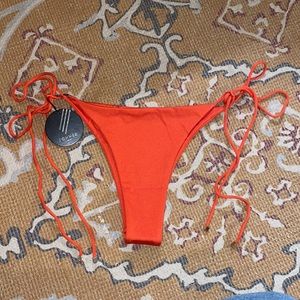 Sommer Swim Orange Side Tie Bikini Bottoms